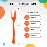 Orange Plastic Forks | 48 Count